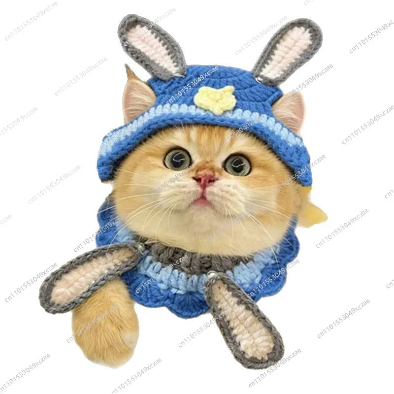 Hand-woven dog cat collar hat, clothing for Loona robot dogs, Zootopia, Judinique, pets