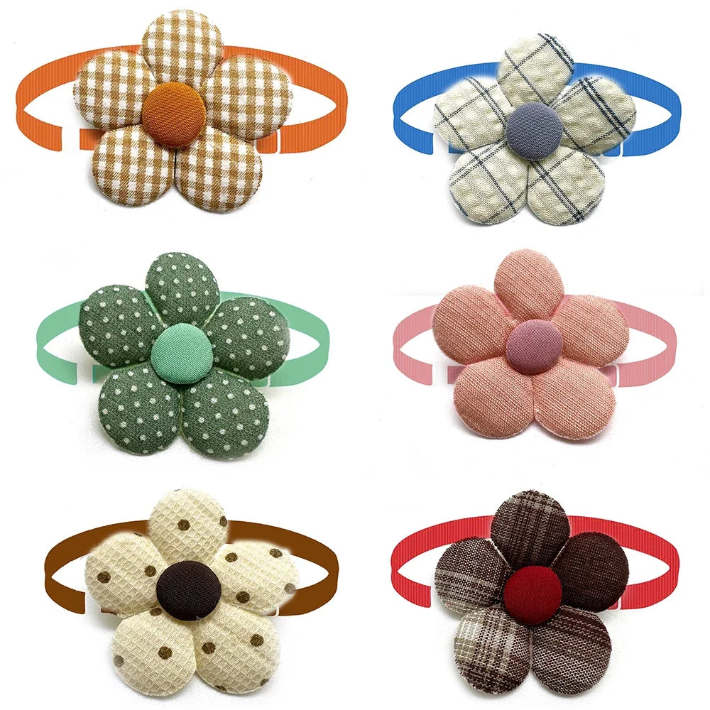 50/100pcs Small Dog Cat Bowties Neckties Fashion Flowers Style Collar Pet Bow Ties for Dogs Grooming Dog Puppy Grooming Products