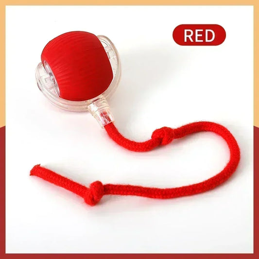 New Cat Interactive Ball Toy Automatic Rolling Ball Faux Tail Rechargeable Smart Pet Electric Toy Dog Cat Training Imitate Mouse