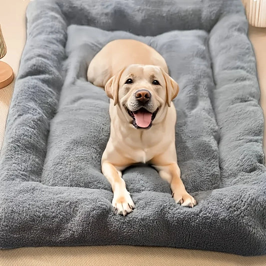 Adorable Rectangle Oversized Plush Dog Cat Bed Ultra Soft Polyester Pet Crate Pad Mat Sofa for All Size Cats Dogs