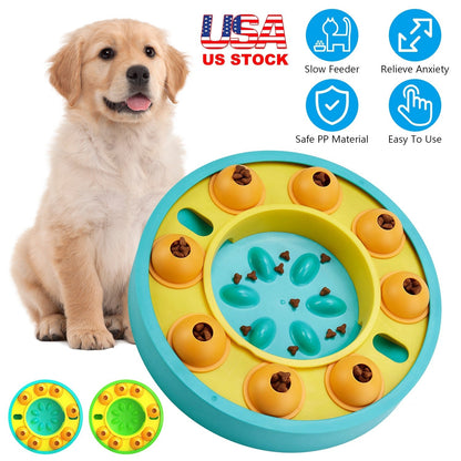 Dog Puzzle Food Feeder Slow Feeding Bowl Interactive Toy Dog Treat Dispensing Toy for IQ Training Mental Enrichment For Small Medium Large Dog Cat