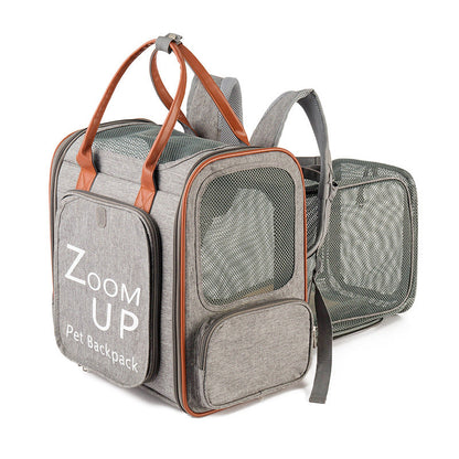 Large Capacity Oxford Cloth And PU Expandable Pet Bag