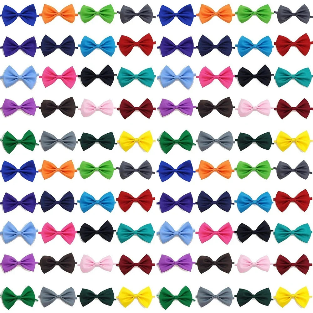 50/100Pcs Adjustable Cat Dog Bow Tie Lots Neck Tie Pet Dog Bow Puppy Bows Collar For Kitten Collar Pet Accessories Wholesale