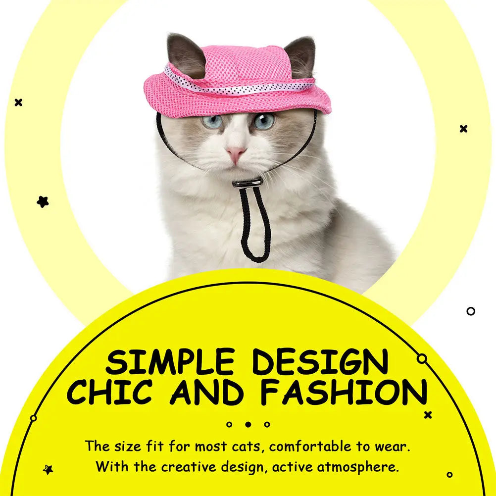 2pcs Pet Baseball Cap Breathable Net Hats for Cats Dog Sun Visor Small Hat Summer Bucket Dog Hat for Small Dogs