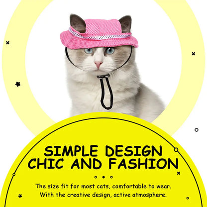 2pcs Pet Baseball Cap Breathable Net Hats for Cats Dog Sun Visor Small Hat Summer Bucket Dog Hat for Small Dogs