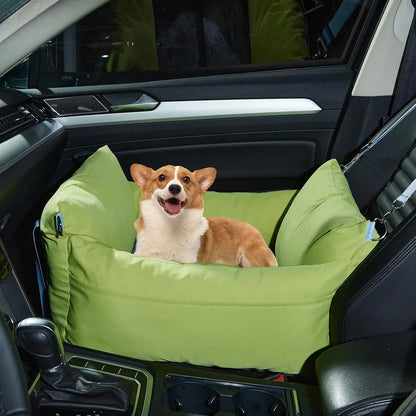Comfort Bed Travel Carrier Car Seat for Small Dogs,Cats,Waterproof Pet Booster Seat with Safety Leash & Storage Pockets