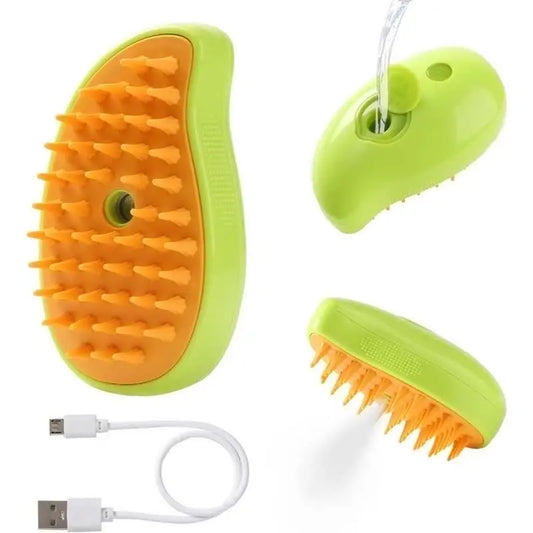 Steam Brush for Cats Shedding 3 in 1 Steamy Water Pet Hair Removal Comb with Steamer Spritz Comb for Dog Steaming Cleaning Spa