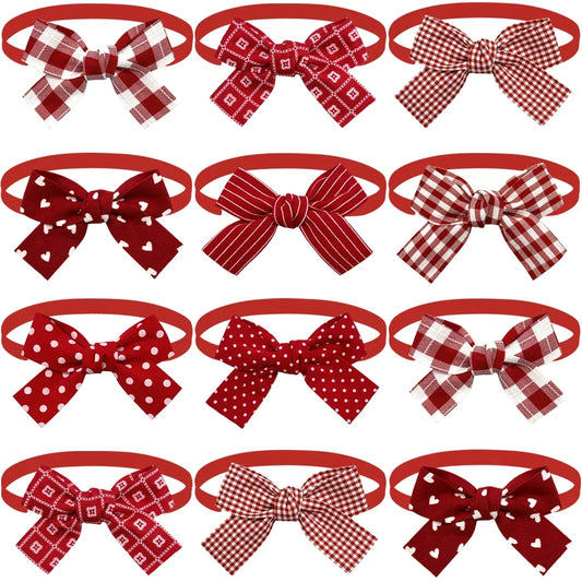 50/100pcs New Dog Bowties Pet Supplies Red Bowknot For Small Dog Cat Fashion Cute Pet Bow Tie Dog Supplies Dog Grooming Bows
