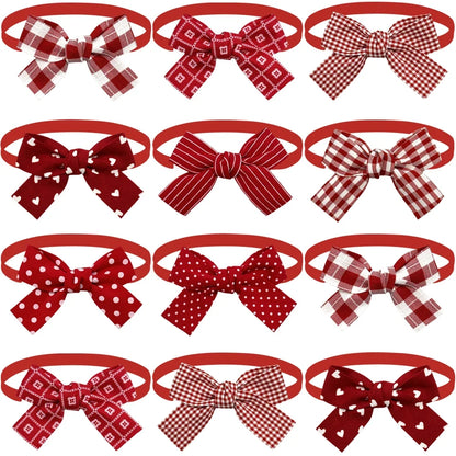 50/100pcs New Dog Bowties Pet Supplies Red Bowknot For Small Dog Cat Fashion Cute Pet Bow Tie Dog Supplies Dog Grooming Bows