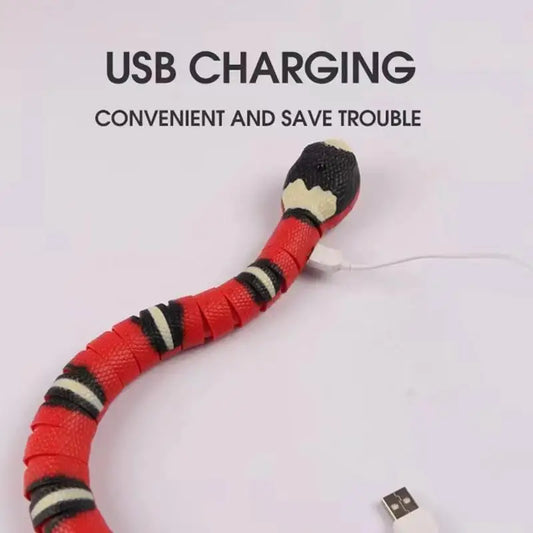 Smart Sensing Interactive Cat Toys Automatic Eletronic Snake Cat Teasering Play USB Rechargeable Kitten Toys For Cats Dogs Pet