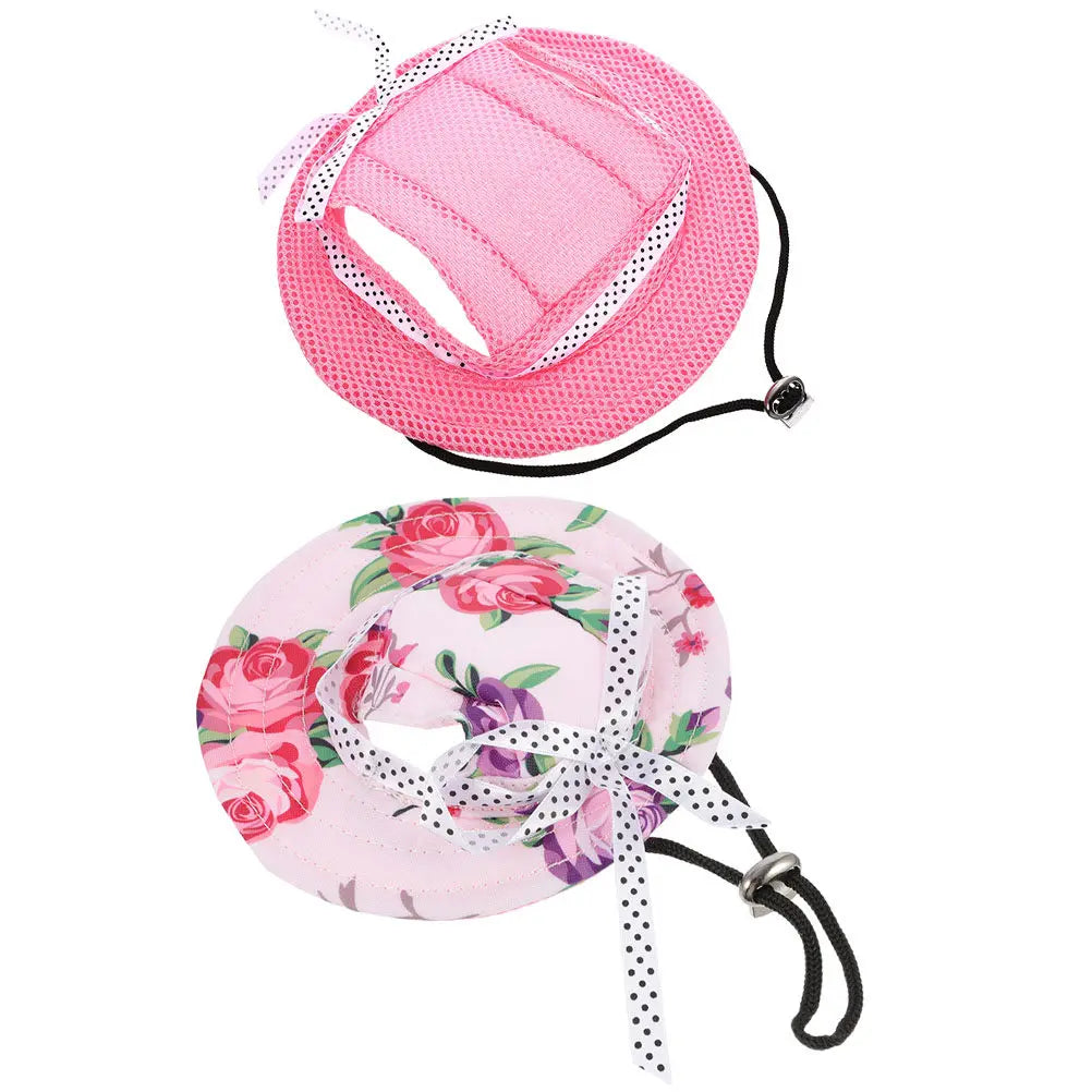2Pcs Dog Bucket Hat Pet Baseball Cap Small Sun Protection Hats for Cats Dogs Net Visor Summer Outdoor Comfortable Wear Strong
