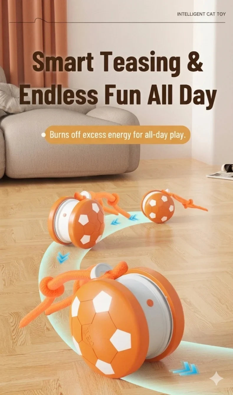 Smart Electric Rolling Soccer Pet Toy Automatic Obstacle Avoidance Interactive Anti-Boredom Toy For Cats And Dogs