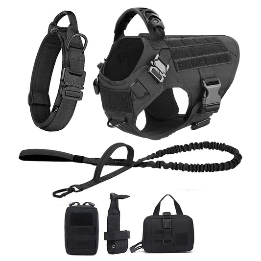 Large Dog Harness And Leash Set Pet German Shepherd Malinois Training Walking Vest Dog Harness And Collar For Medium Large Dogs