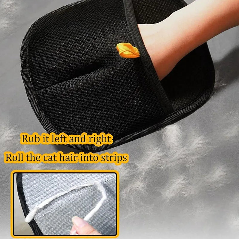 New pet dog cat hair removal tools reusable gloves, pet double-sided beauty gloves, carpet removal pet fur hair pet supplies