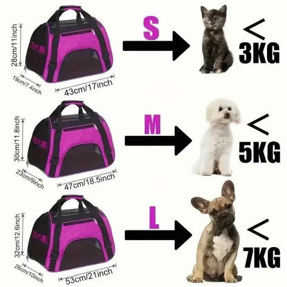 Portable Dog & Cat Travel Carrier – Breathable Mesh Pet Handbag