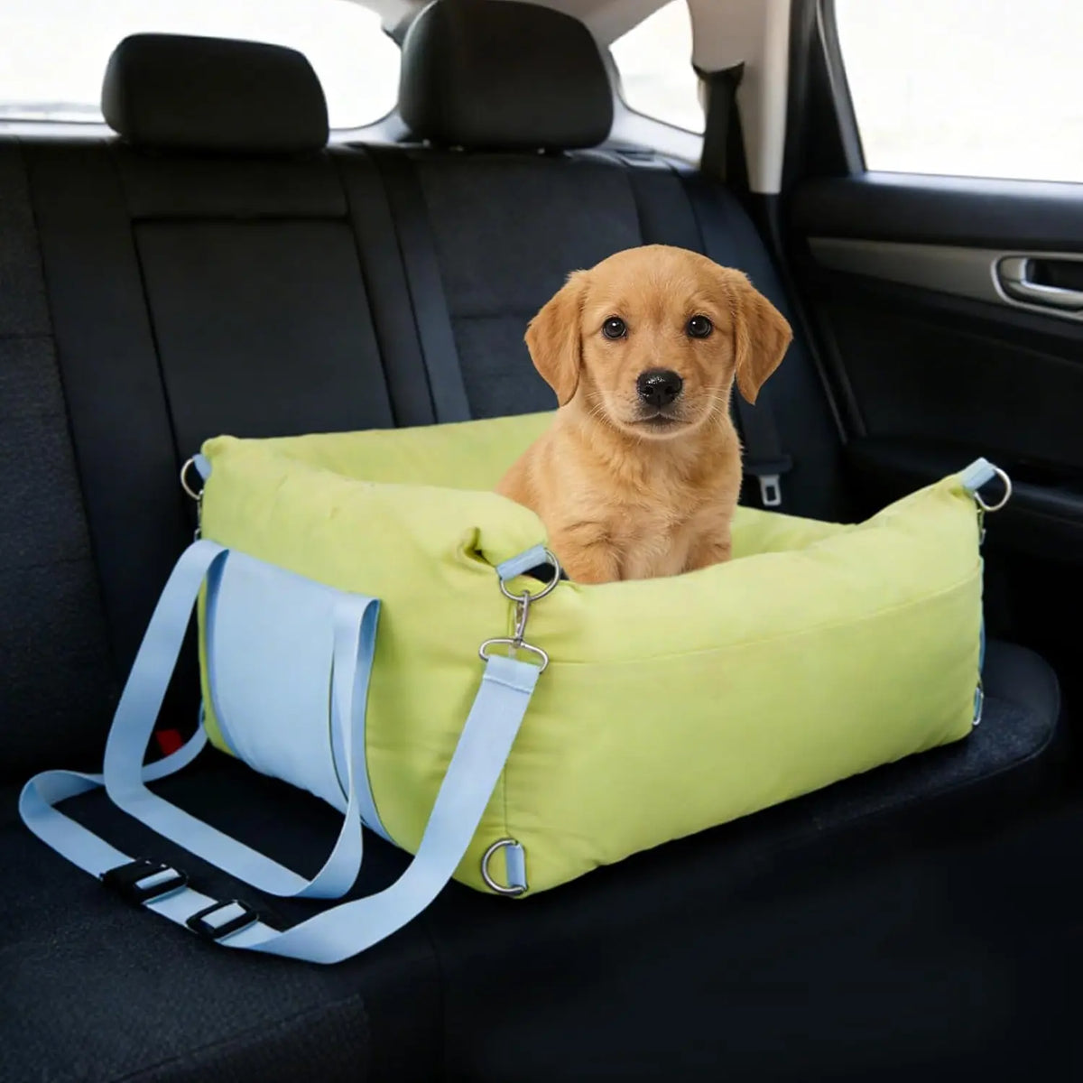 Comfort Bed Travel Carrier Car Seat for Small Dogs,Cats,Waterproof Pet Booster Seat with Safety Leash & Storage Pockets