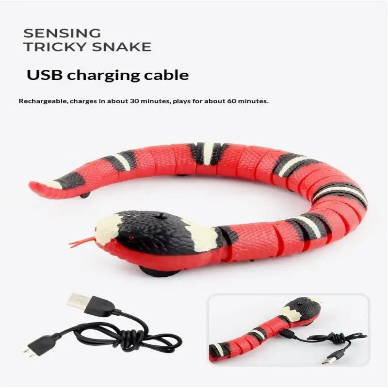 Smart Sensing Interactive Cat Toys Automatic Eletronic Snake Cat Teasering Play USB Rechargeable Kitten Toys For Cats Dogs Pet