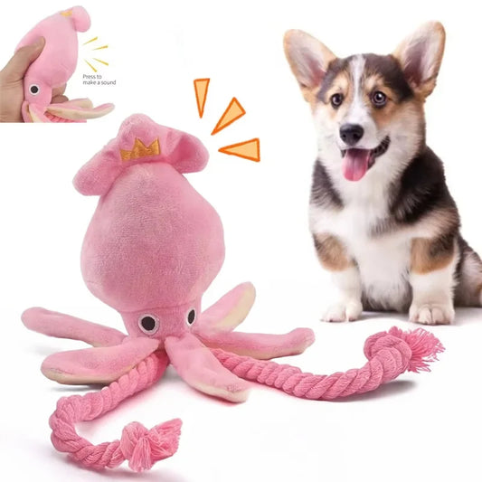 Pet Plush Toy for Small Large Dogs Cats Molar Toys Octopus Shape Interactive Cotton Rope Toy Dog AccessoriesTraining Squeaky
