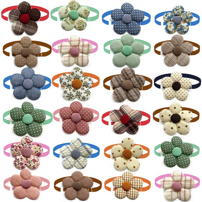 50/100pcs Small Dog Cat Bowties Neckties Fashion Flowers Style Collar Pet Bow Ties for Dogs Grooming Dog Puppy Grooming Products