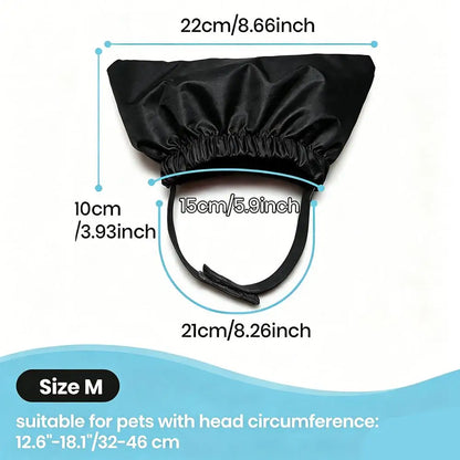 Cat Ear Covers For Bath Waterproof Reusable Adjustable Straps Cat Bathing Hat For Kittens Puppies Home Salon Grooming Swimming