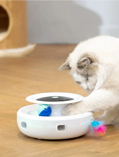 2 in 1 Smart Cat Toys Automatic Feather Fun Ball Toy Set For Cat Dog 5 Modes Interactive Pet Toy Accessories