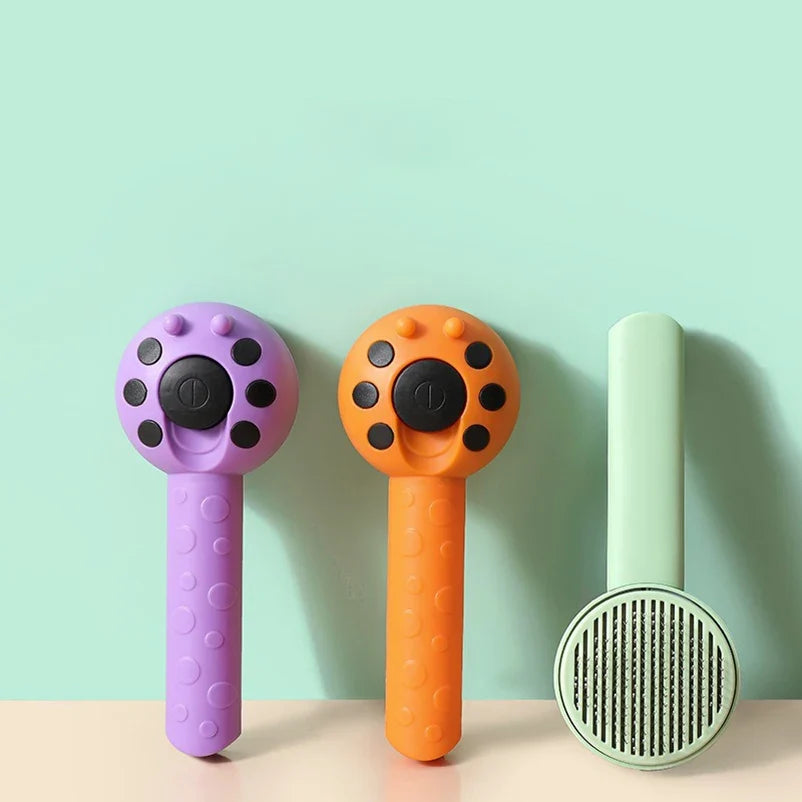 Pet Hair Cleaning Brushing Comb One Click Cat Comb Massage Comb Cat Dog Remove Floss of Cats and Dogs Seven-star Ladybug Comb