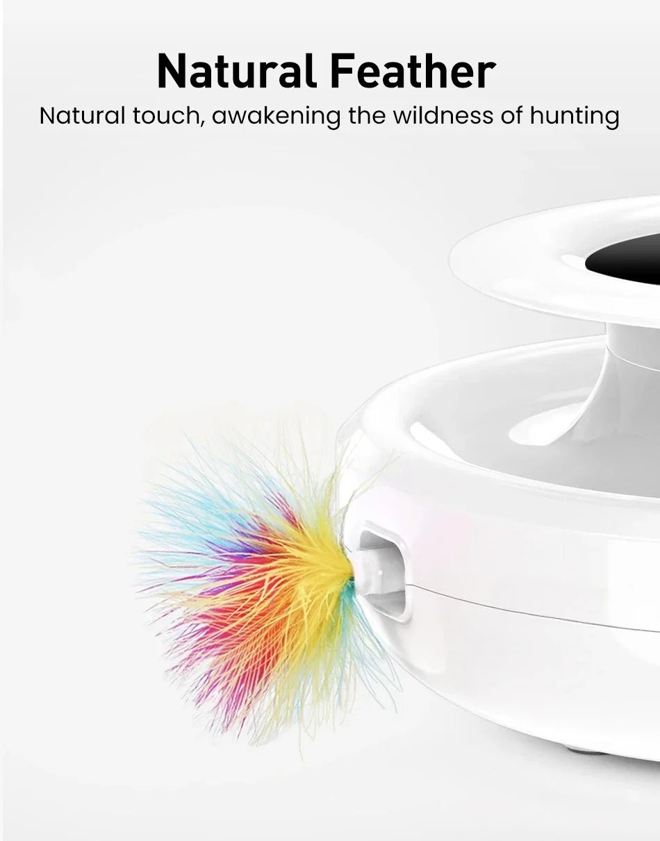 2 in 1 Smart Cat Toys Automatic Feather Fun Ball Toy Set For Cat Dog 5 Modes Interactive Pet Toy Accessories