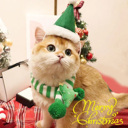 Pet Chinese New Year Christmas Decoration Clothes Bib Dog Scarf Cat New Year Hat Teddy Scarf Small Dog
