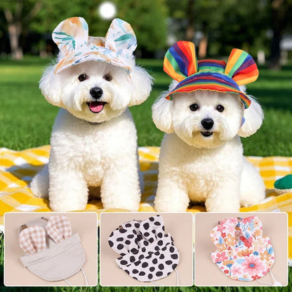 Rainbow Spring Pet Dog Cat Cap Breathable Sunhat Cloth Mesh Canvas Hat For Small Medium Dogs Cats Caps Pet Products