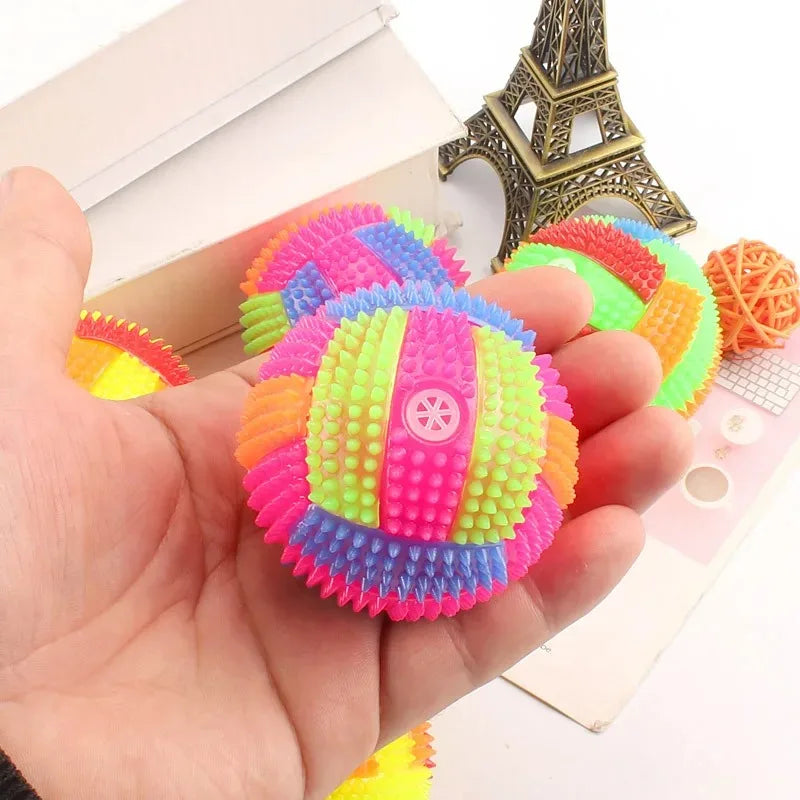 Glowing Ball Dog Toy Led Puppy Bouncy Chew Dog Ball Molar Toy Pet Color Light Ball Interactive Toys for Cats Small Pet Supplies