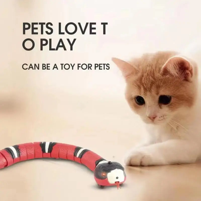 Smart Sensing Interactive Cat Toys Automatic Eletronic Snake Cat Teasering Play USB Rechargeable Kitten Toys For Cats Dogs Pet