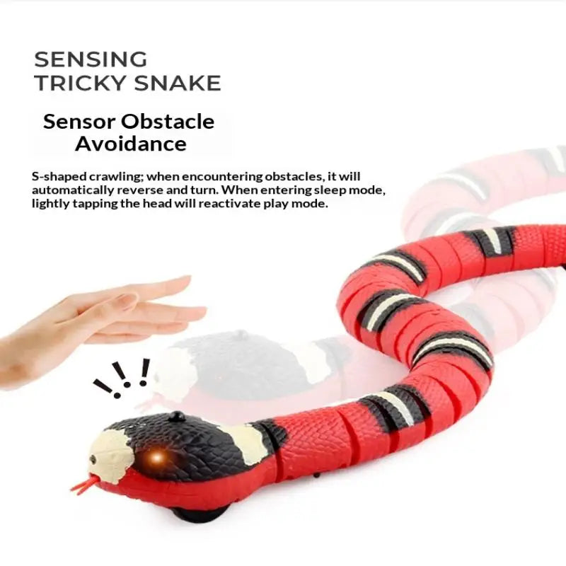 Smart Sensing Interactive Cat Toys Automatic Eletronic Snake Cat Teasering Play USB Rechargeable Kitten Toys For Cats Dogs Pet