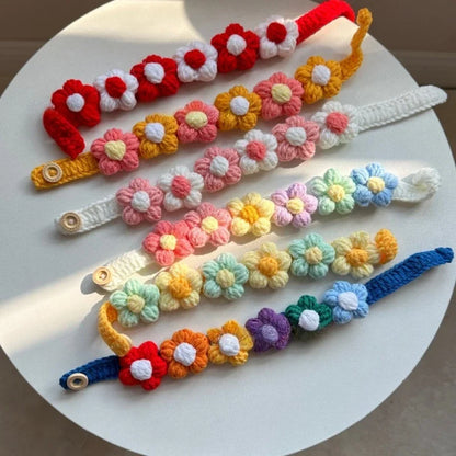 Pet Handmade Three-dimensional Yarn Flower Collar Cute Scarf Decorative Accessories Dog Cat Cute