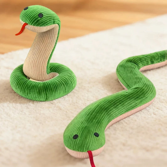 Squeaky Floppy Snake Plush & Rope Toy for Dogs: Chew-Resistant Interactive Shake & Tug Toy for Dogs & Cats with Rattle Sound