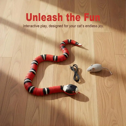 Smart Sensing Interactive Cat Toys Automatic Eletronic Snake Cat Teasering Play USB Rechargeable Kitten Toys For Cats Dogs Pet