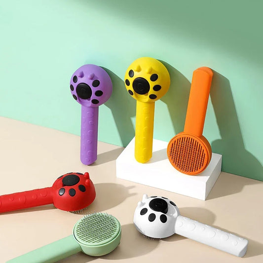 Pet Hair Cleaning Brushing Comb One Click Cat Comb Massage Comb Cat Dog Remove Floss of Cats and Dogs Seven-star Ladybug Comb