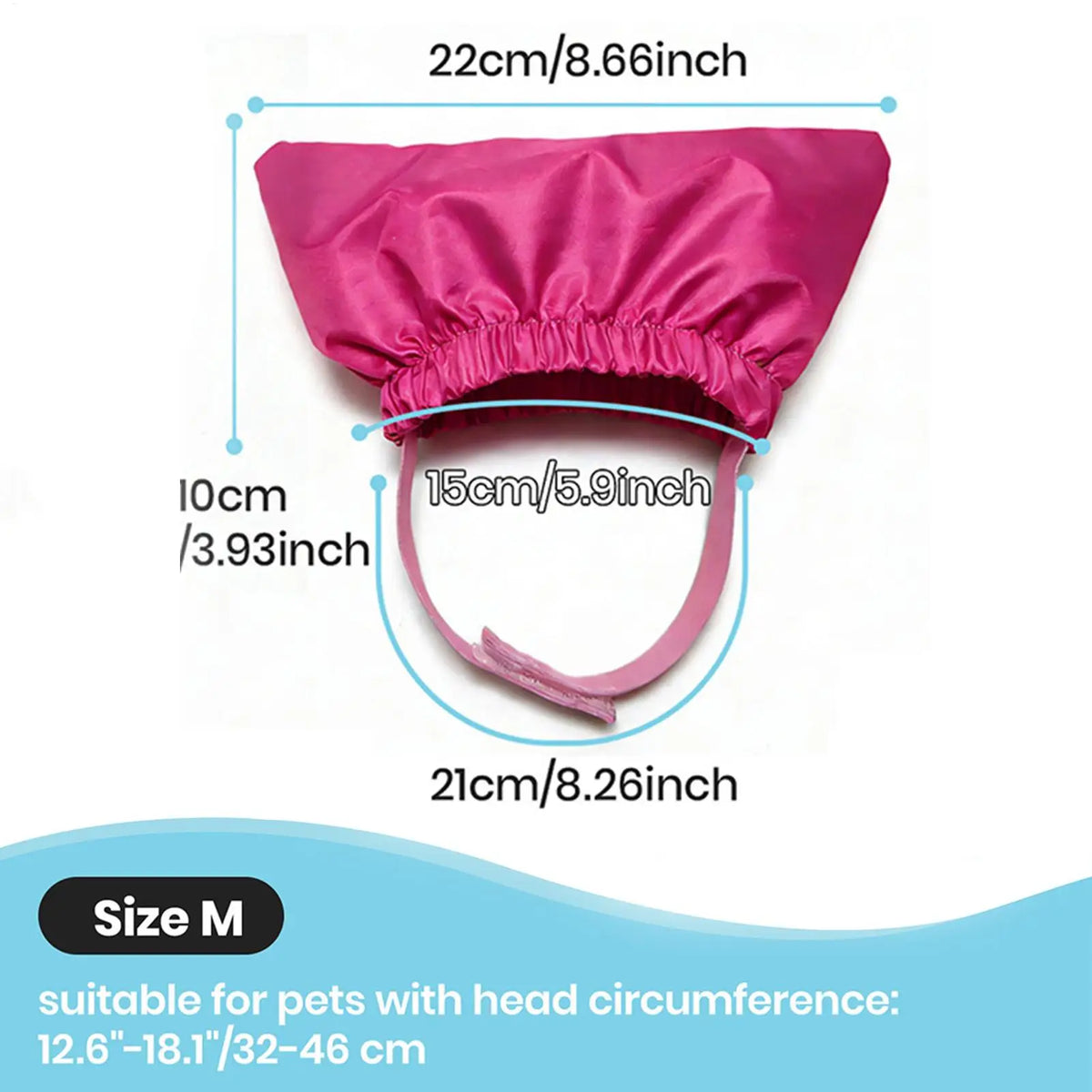 Cat Ear Covers For Bath Waterproof Reusable Adjustable Straps Cat Bathing Hat For Kittens Puppies Home Salon Grooming Swimming