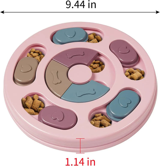 Dog Puzzle Toy for IQ Training, Slow Feeder for Small Dogs & Cats, Interactive Treat Puzzle (Pink)