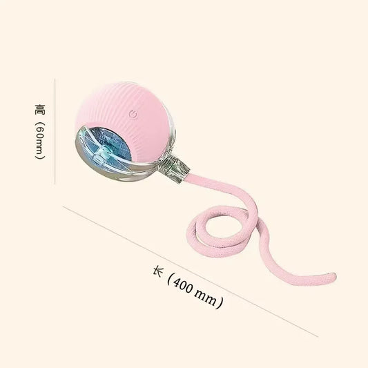 Interactive Dog Toys USB C Rechargeable Pet Interactive Toys Electric Cats Ball Automatic Rolling Fake Tail Ball Dog Cats Toy