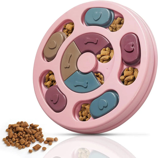 Dog Puzzle Toy for IQ Training, Slow Feeder for Small Dogs & Cats, Interactive Treat Puzzle (Pink)