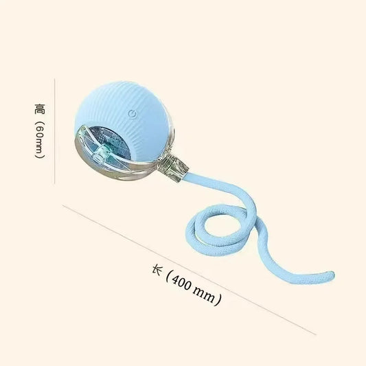 Interactive Dog Toys USB C Rechargeable Pet Interactive Toys Electric Cats Ball Automatic Rolling Fake Tail Ball Dog Cats Toy