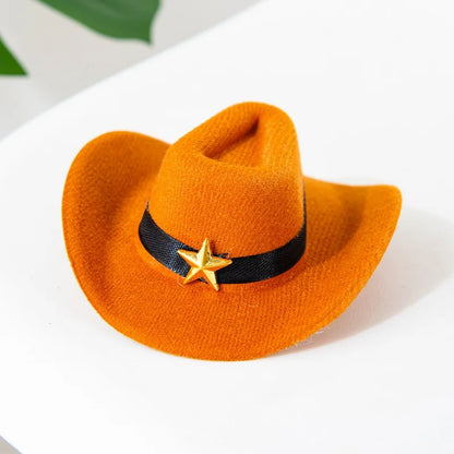 Pet Cowboy Hat with Bandana Western Style Star Decor for Cats Dogs Small Large Sizes Party Cosplay Costume