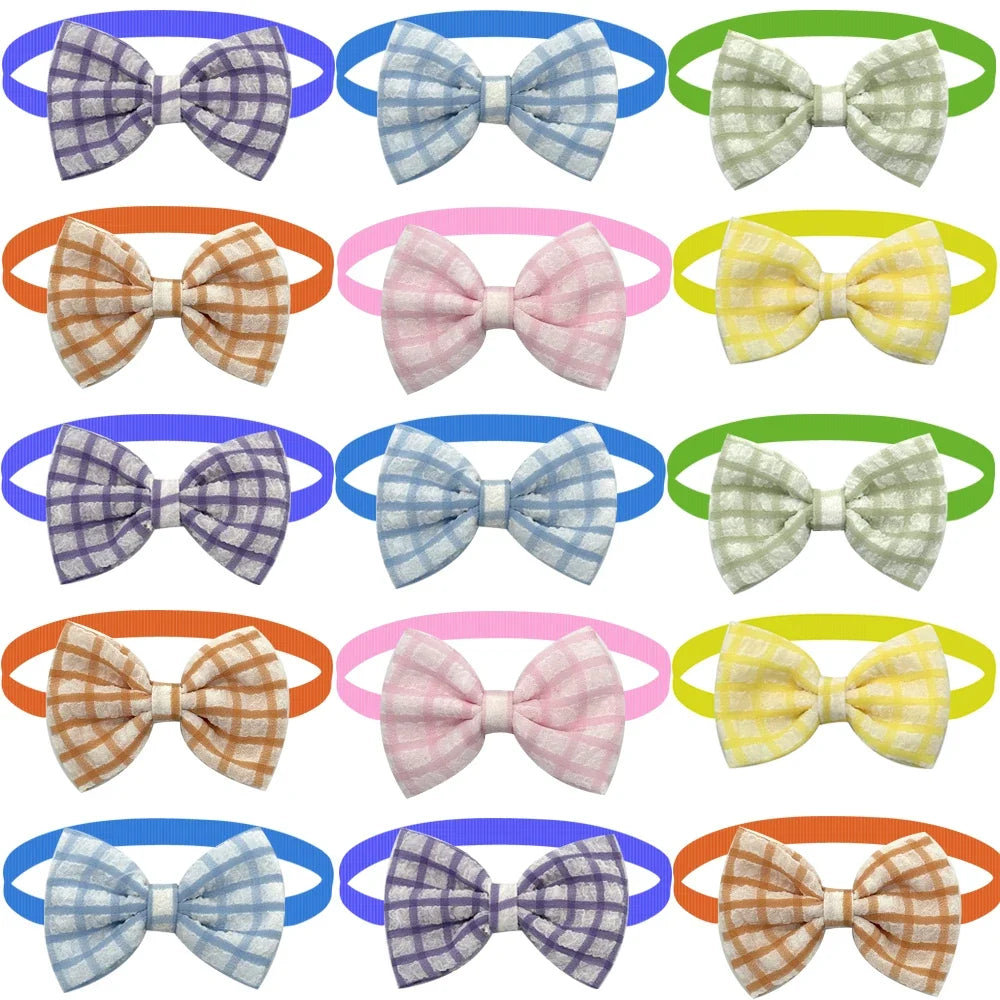 50/100PCS Dog Cat Bowties Adjustable Daily Puppy Collar Bows Classics Stripe Neckties for Small Dog Pet Dog Grooming Accessories