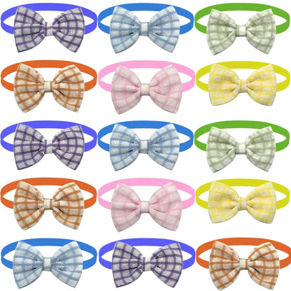 50/100PCS Dog Cat Bowties Adjustable Daily Puppy Collar Bows Classics Stripe Neckties for Small Dog Pet Dog Grooming Accessories