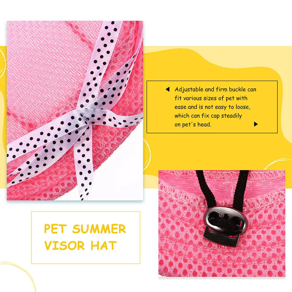 2pcs Pet Baseball Cap Breathable Net Hats for Cats Dog Sun Visor Small Hat Summer Bucket Dog Hat for Small Dogs