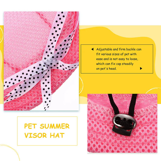 2pcs Pet Baseball Cap Breathable Net Hats for Cats Dog Sun Visor Small Hat Summer Bucket Dog Hat for Small Dogs