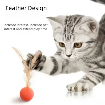 Funny Cat Elastic Ball Toy Interactive Balls Pet Supplies Feather Football Toys Dog Playthings Kitten