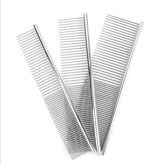 Stainless Steel Pet Dematting Comb for Dogs And Cats - Gently Removes Loose Undercoat Flea Tangles And Knots - Pet Grooming Tool
