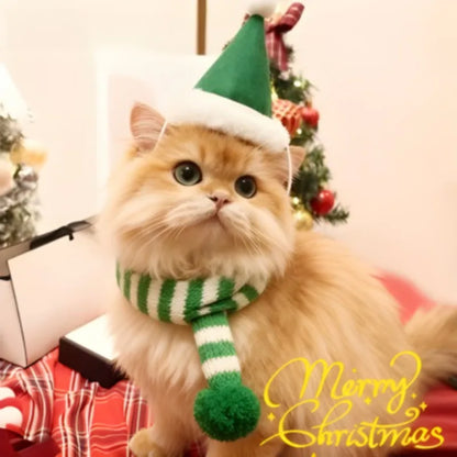 Pet Chinese New Year Christmas Decoration Clothes Bib Dog Scarf Cat New Year Hat Teddy Scarf Small Dog