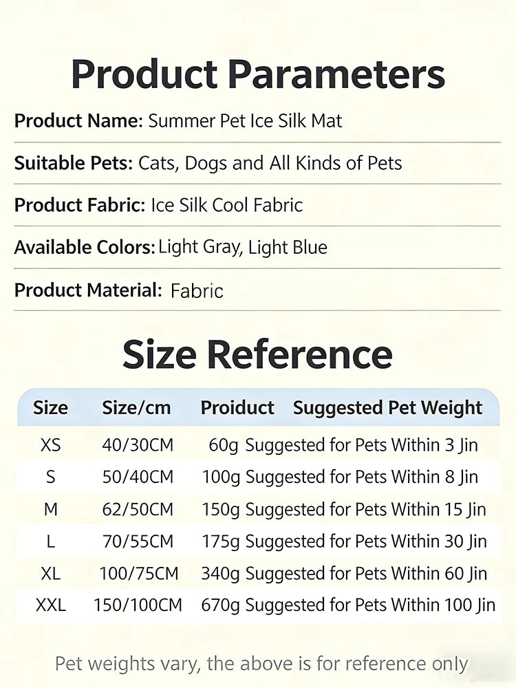 Ice Silk Pet Cooling Mat Cold Feeling Non Slip Washable Breathable Sleeping Pad Summer Nest For Small Medium Large Dog Cat Rest